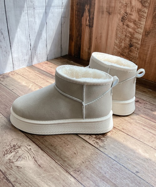 Noubel Voug Relax（ヌーベルヴォーグリラックス）の「厚底 プラットフォーム ミニ丈ムートン風 ショートブーツ（ブーツ・レディース・ブラウン系/ブラック/ベージュ・LL/3L/S/M/L）」の15枚目の写真