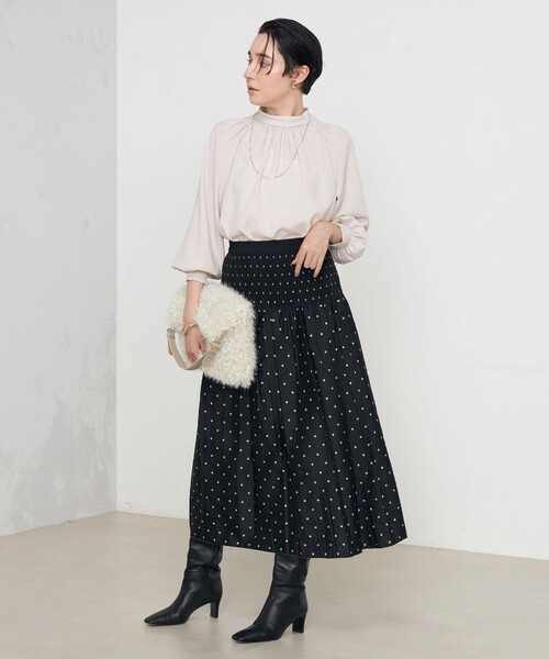 NOLLEY'S　(2024aw)　ストレッチジョーゼットシャーリングブラウス ストレッチジョーゼットシャーリングブラウス｜ノーリーズの通販