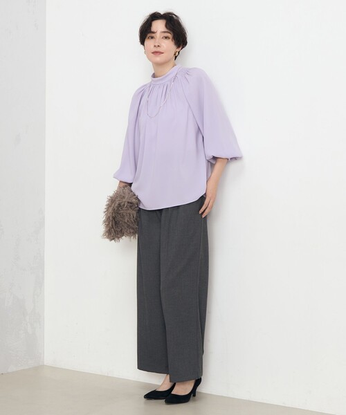 ファッションの NOLLEY'S（ノーリーズ）の「ストレッチジョーゼットシャーリング トップス