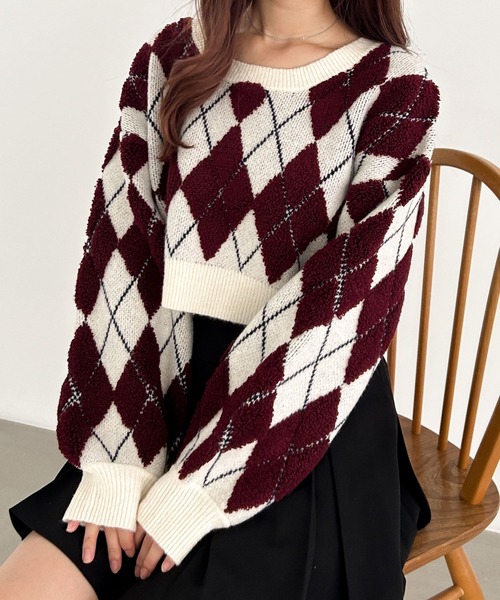 Heather（ヘザー）の「アーガイルニット 152290（ニット/セーター