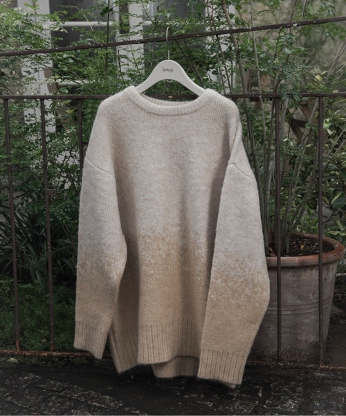 lawgy（ラウジー）の「nuance gradation loose knit / ニュアンスグラデーションルースニット（ニット/セーター・レディース・ブルー/ブラウン/ベージュ・FREE）」の3枚目の写真