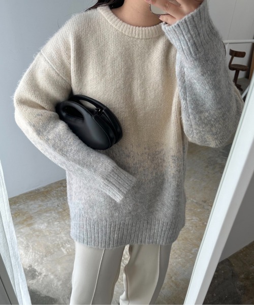 lawgy（ラウジー）の「nuance gradation loose knit / ニュアンスグラデーションルースニット（ニット/セーター・レディース・ブルー/ブラウン/ベージュ・FREE）」の19枚目の写真
