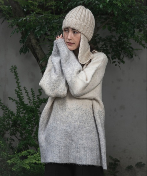 lawgy（ラウジー）の「nuance gradation loose knit / ニュアンスグラデーションルースニット（ニット/セーター・レディース・ブルー/ブラウン/ベージュ・FREE）」の9枚目の写真