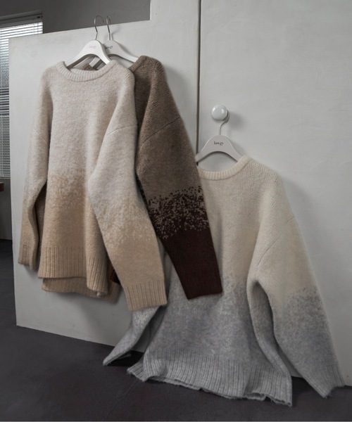 lawgy（ラウジー）の「nuance gradation loose knit / ニュアンスグラデーションルースニット（ニット/セーター・レディース・ブルー/ブラウン/ベージュ・FREE）」の7枚目の写真