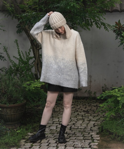 lawgy（ラウジー）の「nuance gradation loose knit / ニュアンスグラデーションルースニット（ニット/セーター・レディース・ブルー/ブラウン/ベージュ・FREE）」の12枚目の写真