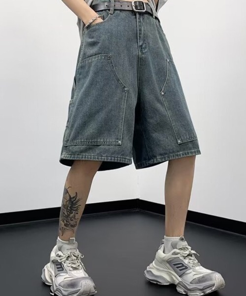 NOWLE(ノウル)の「【NOWLE】スタッズ デザイン デニム ハーフパンツ(デニムパンツ・メンズ・ブルー/ブラック・LARGE/MEDIUM/SMALL)」の18枚目の写真