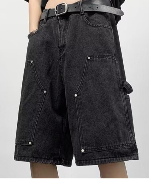 NOWLE(ノウル)の「【NOWLE】スタッズ デザイン デニム ハーフパンツ(デニムパンツ・メンズ・ブルー/ブラック・LARGE/MEDIUM/SMALL)」の5枚目の写真
