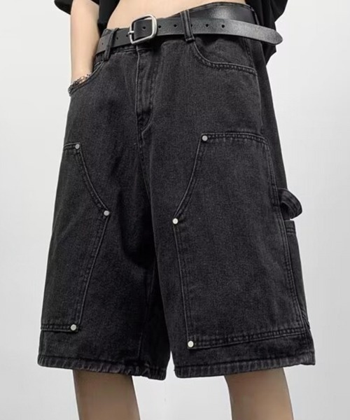 NOWLE(ノウル)の「【NOWLE】スタッズ デザイン デニム ハーフパンツ(デニムパンツ・メンズ・ブルー/ブラック・LARGE/MEDIUM/SMALL)」の8枚目の写真