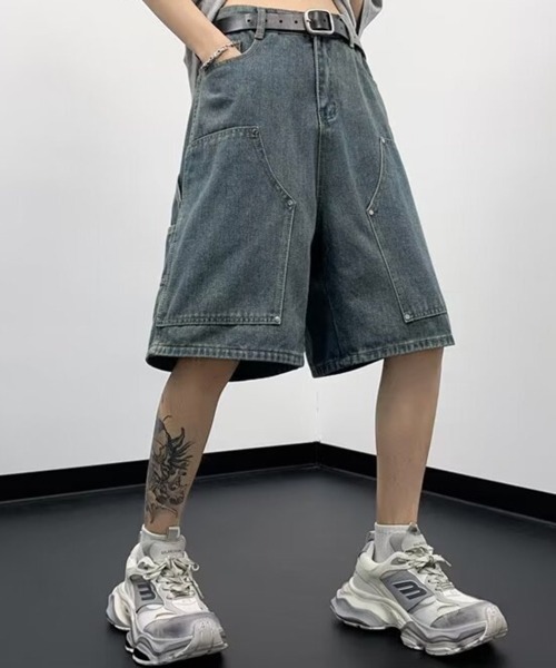 NOWLE(ノウル)の「【NOWLE】スタッズ デザイン デニム ハーフパンツ(デニムパンツ・メンズ・ブルー/ブラック・LARGE/MEDIUM/SMALL)」の13枚目の写真