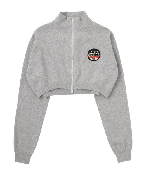 トップス ACLENT  Emblem short zip knit top Emblem short zip knit top｜ACLENT（アクレント） - トップス