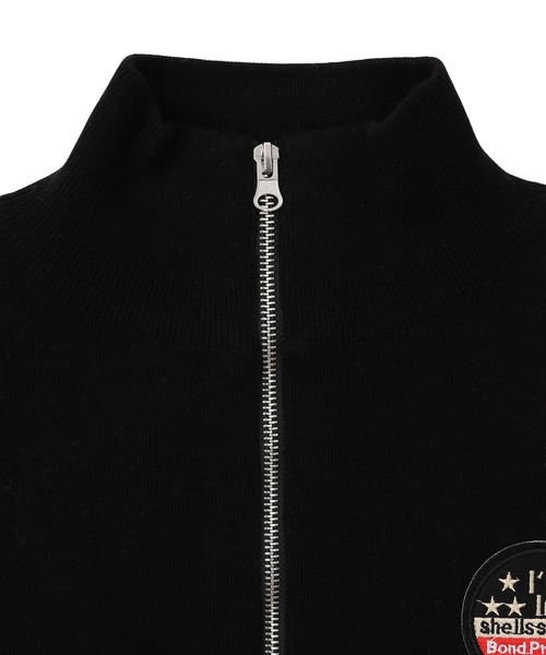 ニット セーター エンブレムショートジップニットトップス レディース ACLENT（アクレント）の「エンブレムショートジップニット