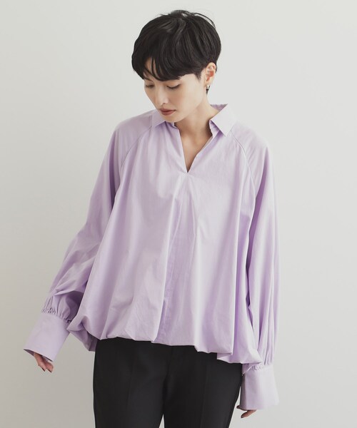 ◎ フランクアンドアイリーン 【洗える】コットン スキッパー シャツ ブラウス ◎ フランクアンドアイリーン 【洗える】コットン スキッパー シャツ