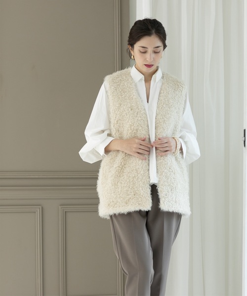 OPAQUE.CLIP（オペークドットクリップ）の「◆裾バルーンスキッパーシャツ【洗濯機洗い可】（シャツ/ブラウス・レディース・ホワイト/パープル/ネイビー・42/38/40）」の12枚目の写真