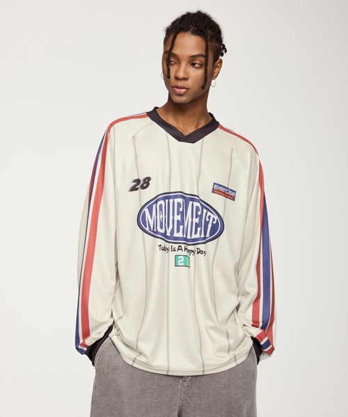 CORPUS TOKYO（コーパス トーキョー）の「ロングスリーブ Vネック メッシュ ゲームシャツ（Tシャツ/カットソー・メンズ・B/G/I/C/D/E/F/A/H/J・1/2/3）」の3枚目の写真