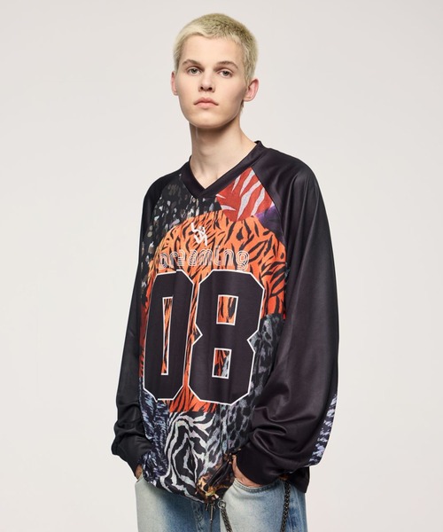 CORPUS TOKYO（コーパス トーキョー）の「ロングスリーブ Vネック メッシュ ゲームシャツ（Tシャツ/カットソー・メンズ・B/G/I/C/D/E/F/A/H/J・1/2/3）」の4枚目の写真