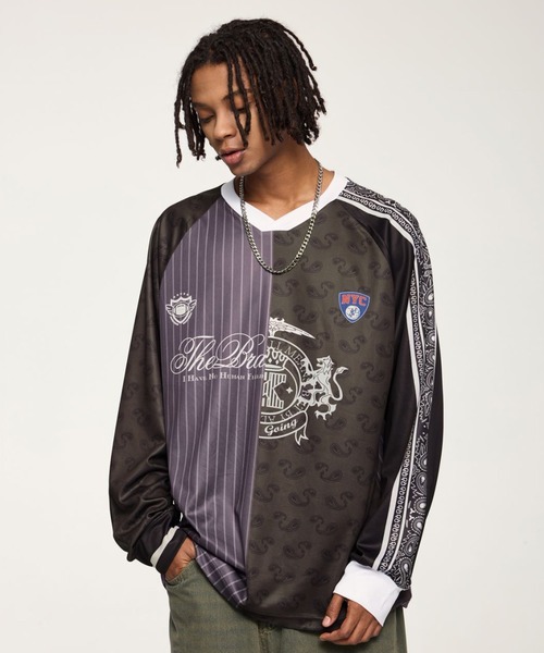 CORPUS TOKYO（コーパス トーキョー）の「ロングスリーブ Vネック メッシュ ゲームシャツ（Tシャツ/カットソー・メンズ・B/G/I/C/D/E/F/A/H/J・1/2/3）」の6枚目の写真