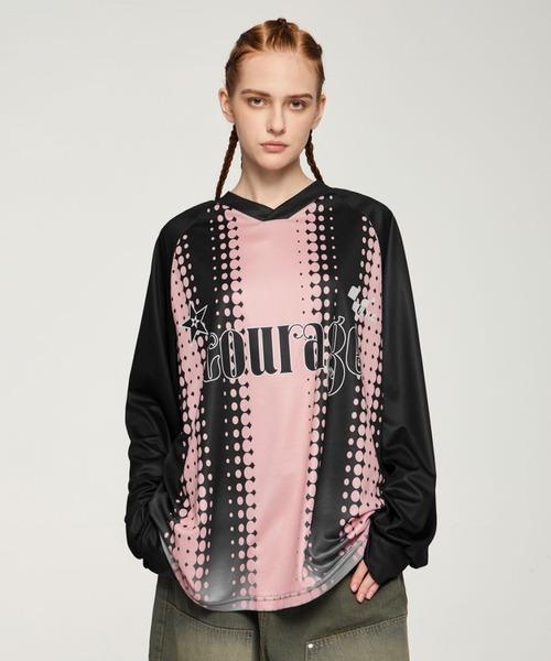 CORPUS TOKYO（コーパス トーキョー）の「ロングスリーブ Vネック メッシュ ゲームシャツ（Tシャツ/カットソー・メンズ・B/G/I/C/D/E/F/A/H/J・1/2/3）」の8枚目の写真