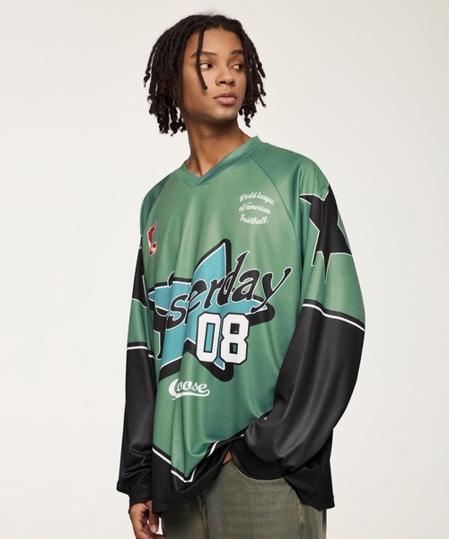 CORPUS TOKYO（コーパス トーキョー）の「ロングスリーブ Vネック メッシュ ゲームシャツ（Tシャツ/カットソー・メンズ・B/G/I/C/D/E/F/A/H/J・1/2/3）」の10枚目の写真