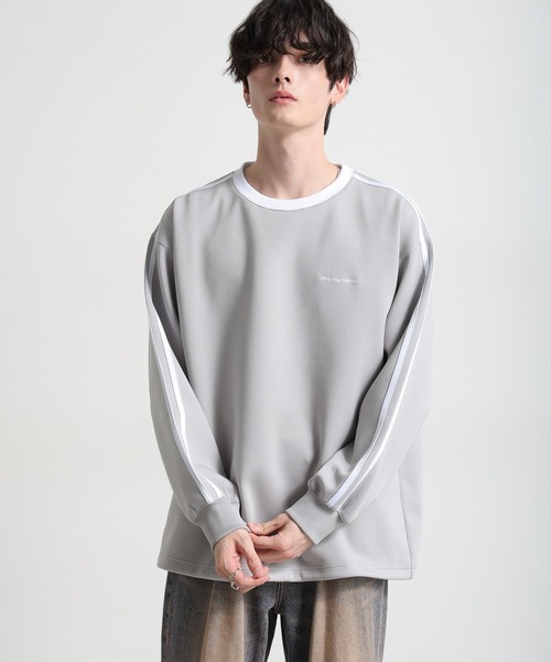 Ridingmania（ライディングマニア）の「【Ridingmania】サイドライン/ワンポイント刺繍テックプルオーバー（スウェット・メンズ・ブラック/ライトグレー・LARGE/MEDIUM）」の11枚目の写真