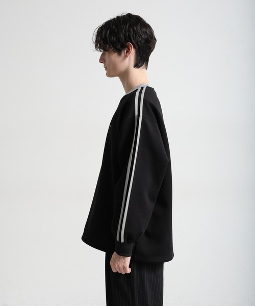 Ridingmania（ライディングマニア）の「【Ridingmania】サイドライン/ワンポイント刺繍テックプルオーバー（スウェット・メンズ・ブラック/ライトグレー・LARGE/MEDIUM）」の13枚目の写真