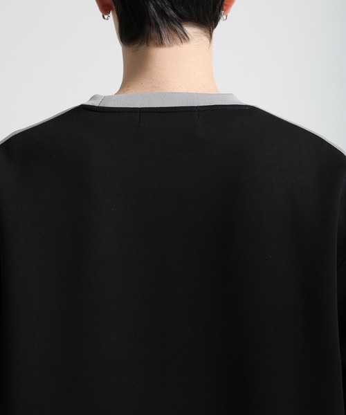 Ridingmania（ライディングマニア）の「【Ridingmania】サイドライン/ワンポイント刺繍テックプルオーバー（スウェット・メンズ・ブラック/ライトグレー・LARGE/MEDIUM）」の15枚目の写真