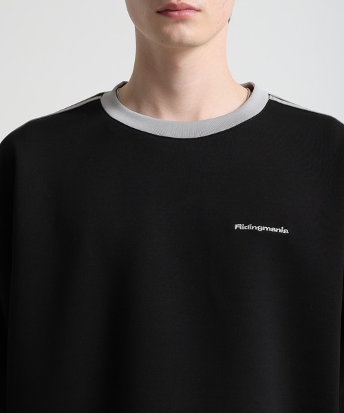 Ridingmania（ライディングマニア）の「【Ridingmania】サイドライン/ワンポイント刺繍テックプルオーバー（スウェット・メンズ・ブラック/ライトグレー・LARGE/MEDIUM）」の16枚目の写真