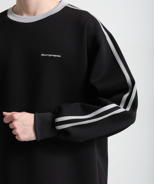 Ridingmania（ライディングマニア）の「【Ridingmania】サイドライン/ワンポイント刺繍テックプルオーバー（スウェット・メンズ・ブラック/ライトグレー・LARGE/MEDIUM）」の17枚目の写真