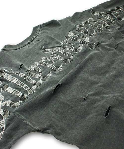 ♥ GALFY 病みに染まりしロングスリーブ ♥ GALFY (ガルフィー) 病みに染まりしロンTee INK BLACK / ロック