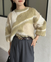 Thevon | ニュアンス柄シャギーニット(ニット/セーター)