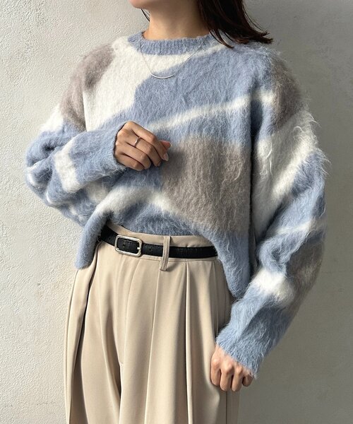 ニュアンス柄シャギーニット（ニット/セーター）｜Thevon（ゼボン）の