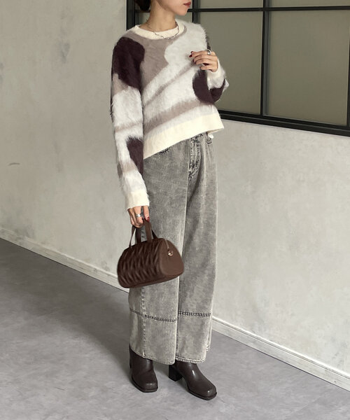 Thevon（ゼボン）の「ニュアンス柄シャギーニット（ニット/セーター・レディース・ブラウン/オリーブ/アイボリー/サックスブルー・FREE）」の12枚目の写真