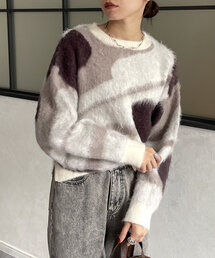 Thevon | ニュアンス柄シャギーニット(ニット/セーター)