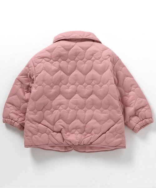 apres les cours(アプレレクール)の「【セットアップ可】ハート柄キルトジャケット(ブルゾン・キッズ・アイボリー/ピンク/ブラウン・100/130/120/110/80/90/140)」の6枚目の写真