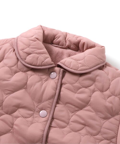 apres les cours(アプレレクール)の「【セットアップ可】ハート柄キルトジャケット(ブルゾン・キッズ・アイボリー/ピンク/ブラウン・100/130/120/110/80/90/140)」の7枚目の写真