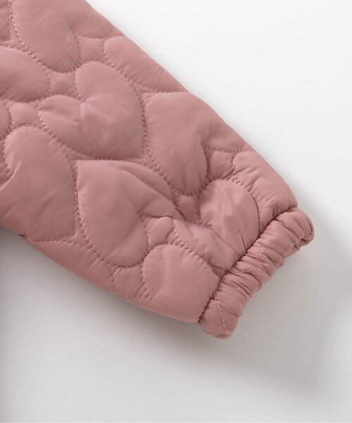 apres les cours(アプレレクール)の「【セットアップ可】ハート柄キルトジャケット(ブルゾン・キッズ・アイボリー/ピンク/ブラウン・100/130/120/110/80/90/140)」の8枚目の写真