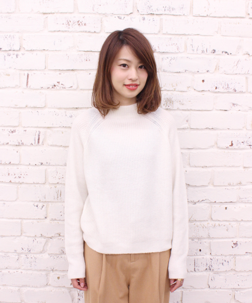 CIAOPANIC（チャオパニック）の「【Ciaopanic】アンゴラPUボトルネックP/O（ニット/セーター・レディース・ホワイト/グレー/ブルー/ネイビー/レッド・FREE）」の2枚目の写真