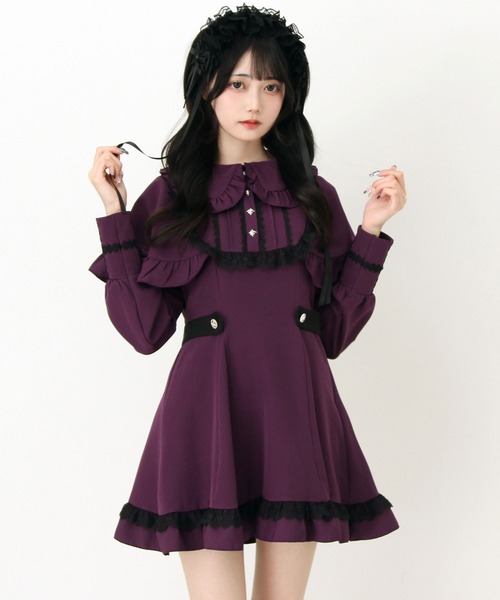 m＊21.5.3プロフ更新必読 さま リルフェテ ケープ付きワンピースドレス♡ 長袖／半袖 ウエストタックワンピース [E3315] | 神戸レタス(KOBE