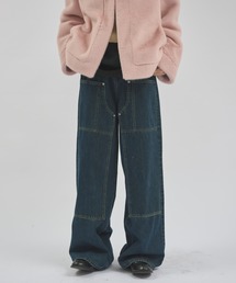 MERLOT | ダブルニーペインターデニム(デニムパンツ)