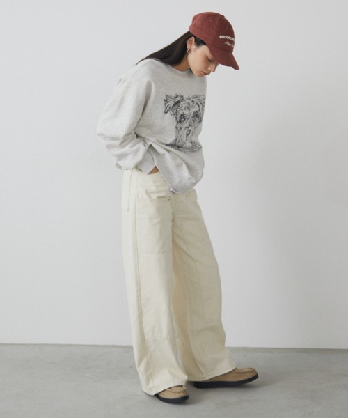 MERLOT（メルロー）の「ダブルニーペインターデニム（デニムパンツ・レディース・ホワイト/ブルー・FREE）」の22枚目の写真