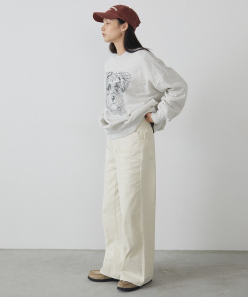 MERLOT（メルロー）の「ダブルニーペインターデニム（デニムパンツ・レディース・ホワイト/ブルー・FREE）」の21枚目の写真