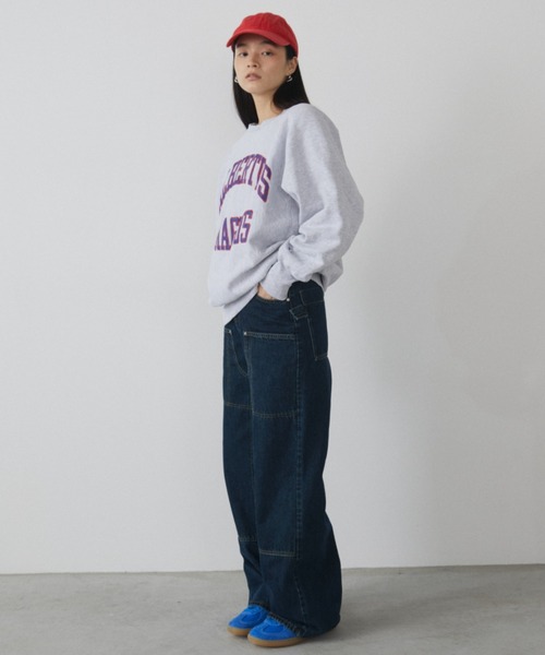 MERLOT（メルロー）の「ダブルニーペインターデニム（デニムパンツ・レディース・ホワイト/ブルー・FREE）」の15枚目の写真