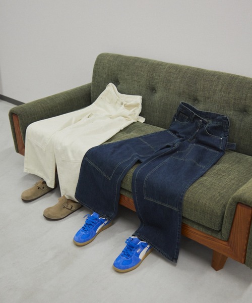 MERLOT（メルロー）の「ダブルニーペインターデニム（デニムパンツ・レディース・ホワイト/ブルー・FREE）」の3枚目の写真