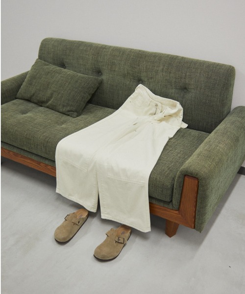 MERLOT（メルロー）の「ダブルニーペインターデニム（デニムパンツ・レディース・ホワイト/ブルー・FREE）」の5枚目の写真