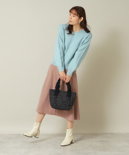 ITS'DEMO（イッツデモ）の「◆フリル手ツイードミニトート（ハンドバッグ・レディース・ホワイト系6/ブラック系3/ネイビー系3・00）」の8枚目の写真