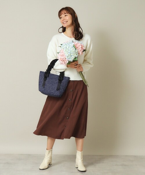 ITS'DEMO（イッツデモ）の「◆フリル手ツイードミニトート（ハンドバッグ・レディース・ホワイト系6/ブラック系3/ネイビー系3・00）」の10枚目の写真