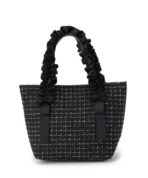 ITS'DEMO（イッツデモ）の「◆フリル手ツイードミニトート（ハンドバッグ・レディース・ホワイト系6/ブラック系3/ネイビー系3・00）」の12枚目の写真