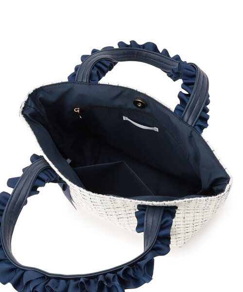 ITS'DEMO（イッツデモ）の「◆フリル手ツイードミニトート（ハンドバッグ・レディース・ホワイト系6/ブラック系3/ネイビー系3・00）」の18枚目の写真