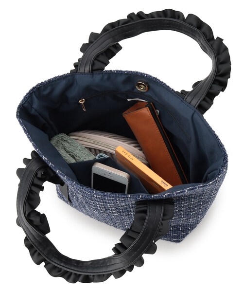 ITS'DEMO（イッツデモ）の「◆フリル手ツイードミニトート（ハンドバッグ・レディース・ホワイト系6/ブラック系3/ネイビー系3・00）」の20枚目の写真