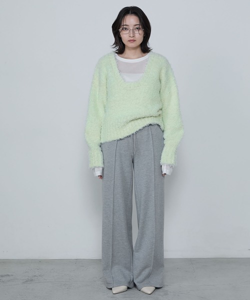 80s シャギーニット ペールトーン ブルーグリーン itimi 80s シャギーニット ペールトーン ブルーグリーン itimi