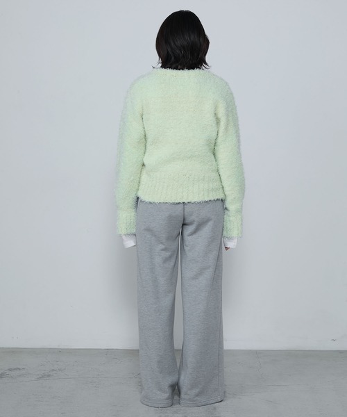 セール】U-neck shaggy knit pullover / Uネックシャギーニット